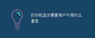 打印机显示需要用户干预什么意思