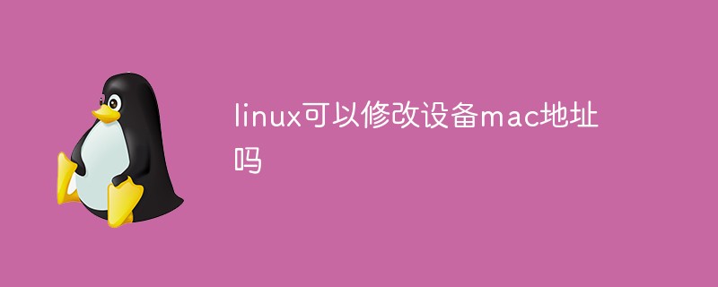 linux可以修改设备mac地址吗