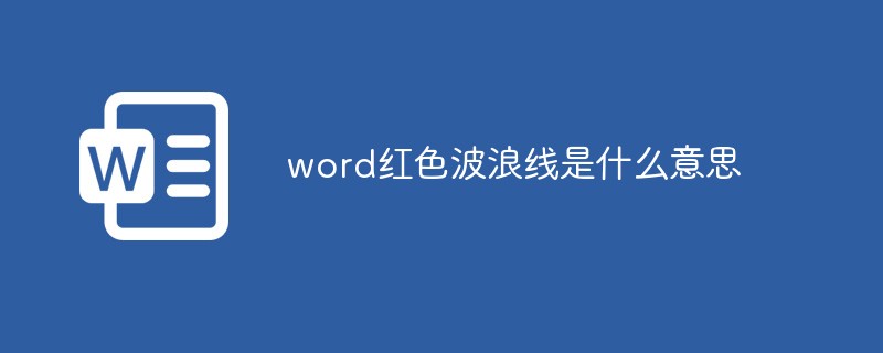 word紅色波浪線是什麼意思