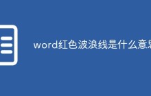 word红色波浪线是什么意思