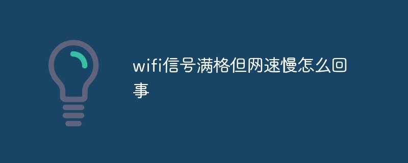 wifi信号满格但网速慢怎么回事