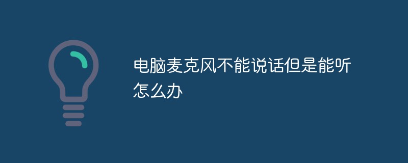 컴퓨터 마이크가 말을 할 수 없는데 들을 수 있으면 어떻게 해야 합니까?