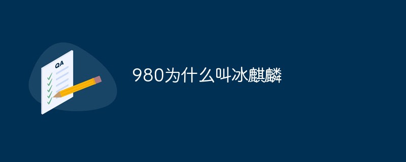 980을 왜 아이스기린이라고 부르나요?