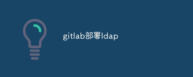 Teach you step by step how to deploy LDAP in GitLab