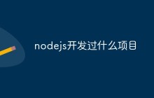 nodejs开发过什么项目