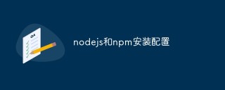 nodejs和npm怎么安装配置