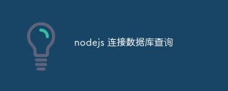 使用Node.js连接数据库并进行查询