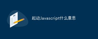 启动Javascript什么意思