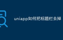 uniapp如何把标题栏去掉