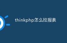 如何使用thinkphp生成报表