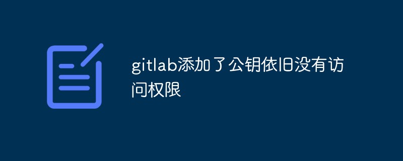 Was soll ich tun, wenn ich einen öffentlichen Schlüssel zu Gitlab hinzugefügt habe, aber immer noch keine Zugriffsrechte habe?