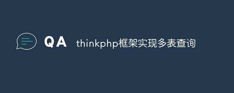 thinkphp框架怎麼實作多表查詢