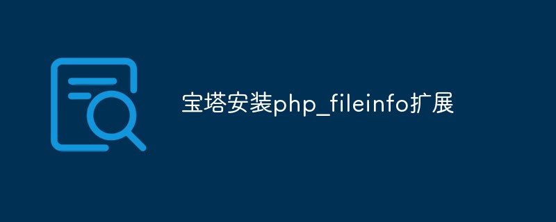 Pagoda パネルに php_fileinfo 拡張機能をインストールする方法