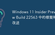 Windows 11 Insider Preview Build 22563 中的修复和改进