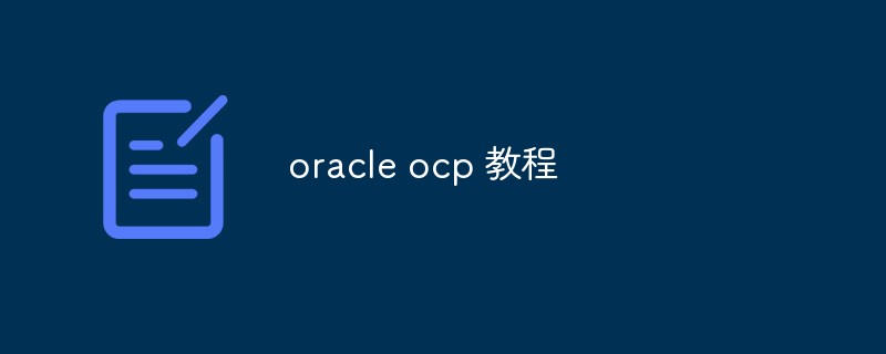 하나의 기사로 Oracle OCP 튜토리얼을 공유하세요