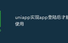uniapp怎么实现app登陆后才能使用