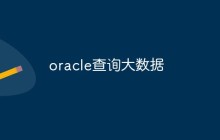 oracle怎么查询大数据