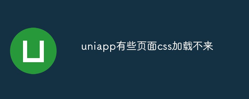 uniapp의 일부 페이지에서 CSS를 로드할 수 없는 경우 어떻게 해야 하나요?