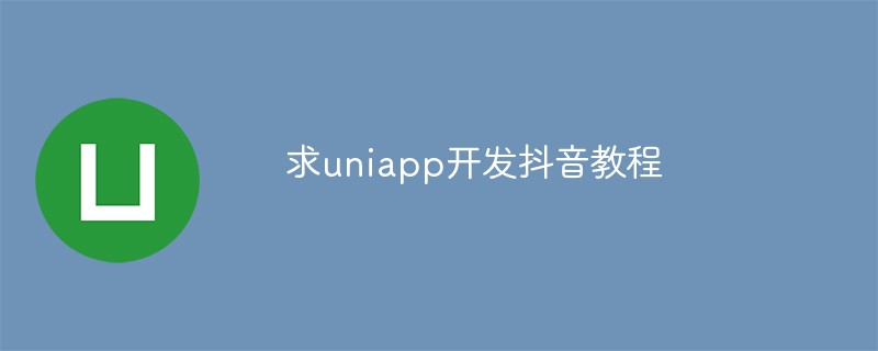 Uniapp の Douyin ミニプログラム開発に関するチュートリアル