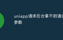 uniapp请求后台拿不到请求参数怎么办