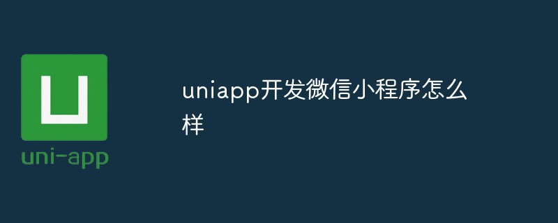 How about developing WeChat applet with uniapp