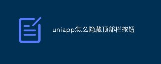 uniapp怎么隐藏顶部栏按钮