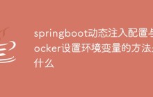 springboot动态注入配置与docker设置环境变量的方法是什么