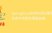 Springboot如何实现对配置文件中的明文密码加密