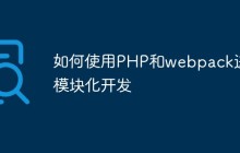 如何使用PHP和webpack进行模块化开发