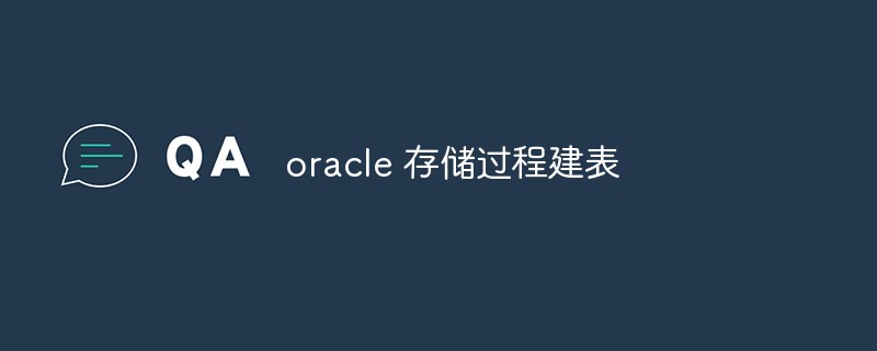 Oracle-Tabellenerstellung für gespeicherte Prozeduren