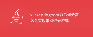vue+springboot前后端分离怎么实现单点登录跨域