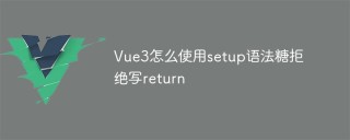 Vue3怎么使用setup语法糖拒绝写return
