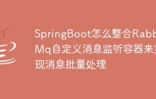 SpringBoot怎么整合RabbitMq自定义消息监听容器来实现消息批量处理