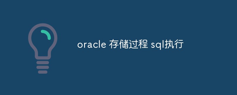 Oracle Stored Procedure SQL-Ausführung