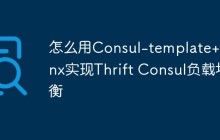 怎么用Consul-template+Nginx实现Thrift Consul负载均衡