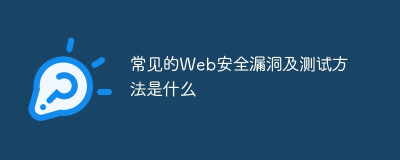 일반적인 웹 보안 취약점과 테스트 방법은 무엇입니까?