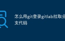 怎么用git登录gitlab拉取分支代码