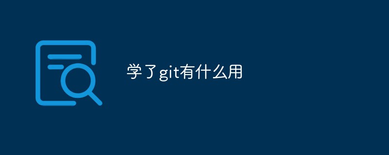 git을 배워서 무슨 소용이 있나요?