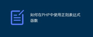 如何在PHP中使用正则表达式函数