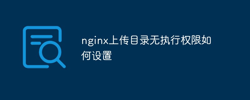 실행 권한 없이 nginx 업로드 디렉터리를 설정하는 방법