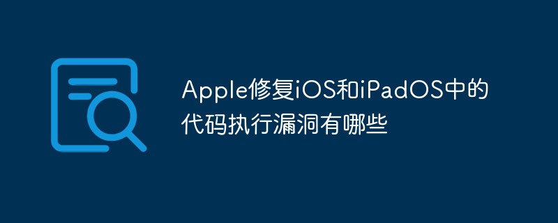 Apple修復iOS和iPadOS中的程式碼執行漏洞有哪些