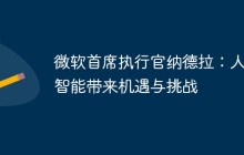 微软首席执行官纳德拉：人工智能带来机遇与挑战