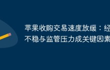 苹果收购交易速度放缓：经济不稳与监管压力成关键因素