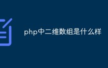 php中二维数组是什么样