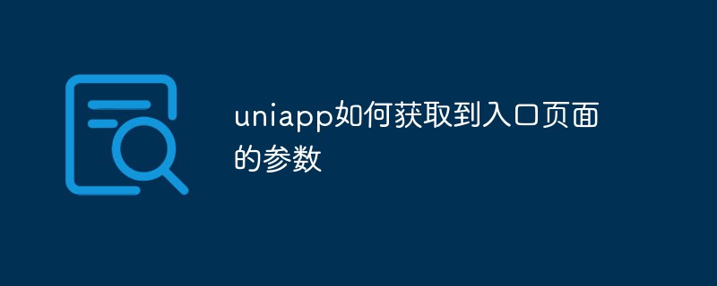 How does uniapp obtain the parameters of the entry page?