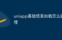 uniapp基础信息加载怎么处理