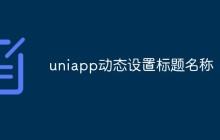 uniapp动态设置标题名称