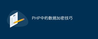 PHP中的数据加密技巧