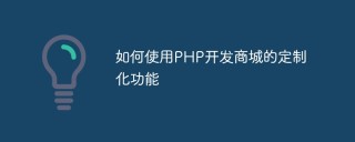 如何使用PHP开发商城的定制化功能