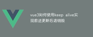 vue3如何使用keep alive实现前进更新后退销毁